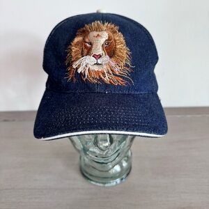 Zcud USA 3D Embroidered Lion Head Denim Adjustable‎ Cap Safari Lion One Size